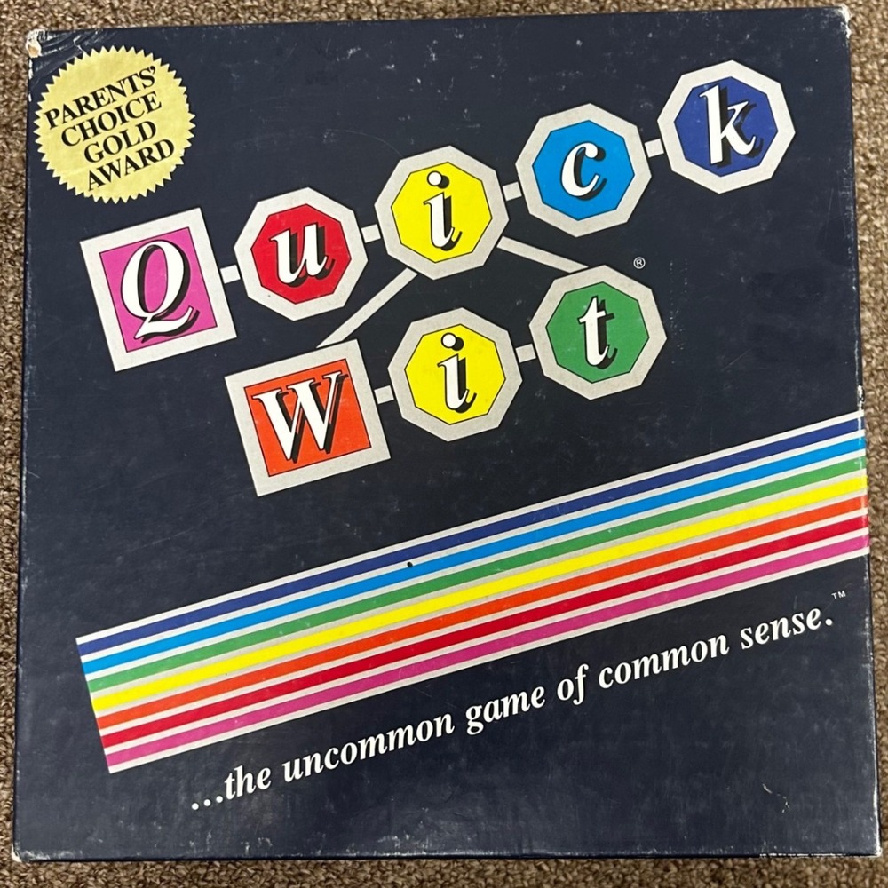 Vintage 1987 Quick Wit Board Game Petermark Inc Common Sense Trivia Strategy USA